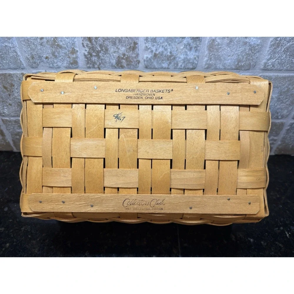 NEW Longaberger 1997 Collectors Club Welcome Home Basket: Box, Liner & Protector